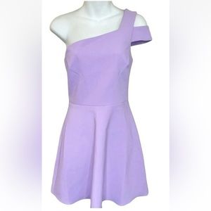 Likely Lavender Purple One Shoulder A-Line Mini Dress Size 2
